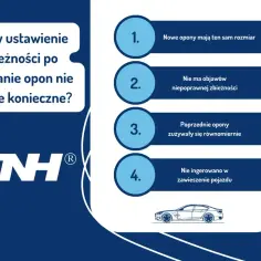 Kiedy ustawienie zbieżności po wymianie opon nie będzie konieczne? Nowe opony tego samego rozmiaru, brak objawów nieprawidłowej zbieżności, równomierne zużycie poprzednich opon, brak ingerencji w zawieszenie.